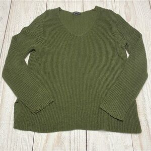 J. Crew Mercantile Olive V-Neck Knit Sweater Large